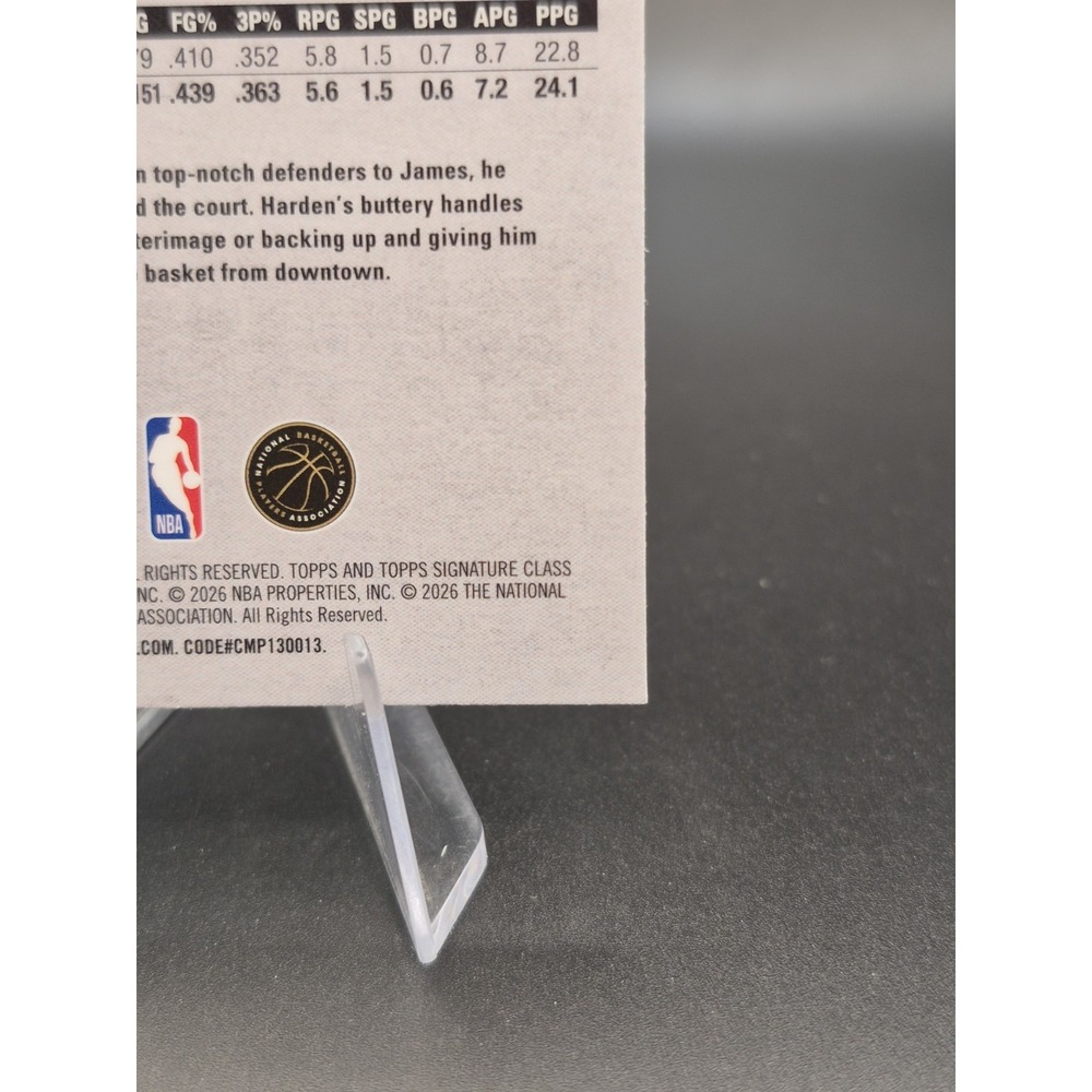 2025-26 Topps Signature Class James Harden #62 Gold Pandora LA Clippers - Picture 9 of 10